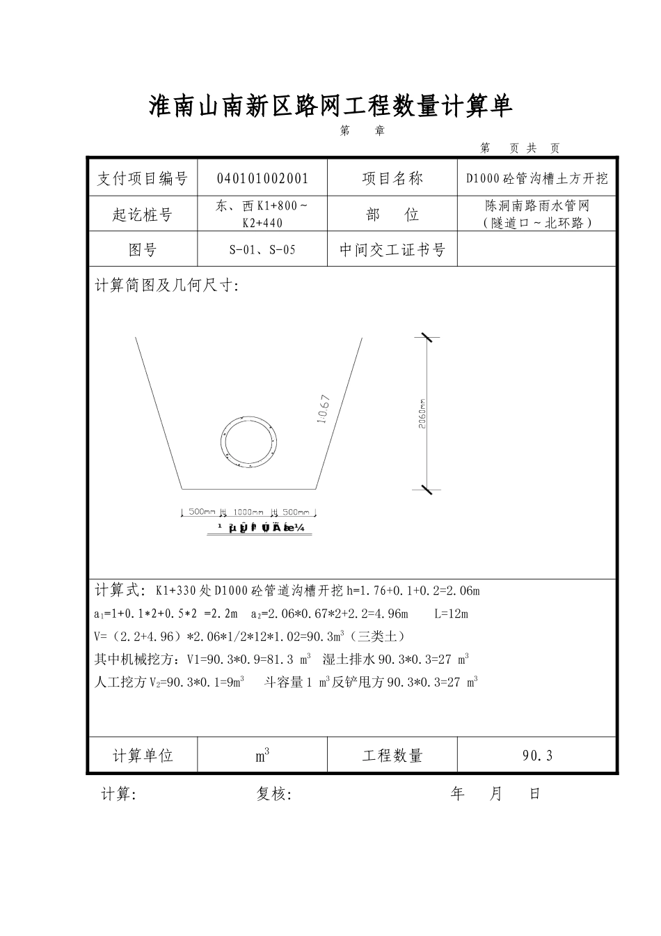陈洞南路一期雨水管网工程计算单_第2页