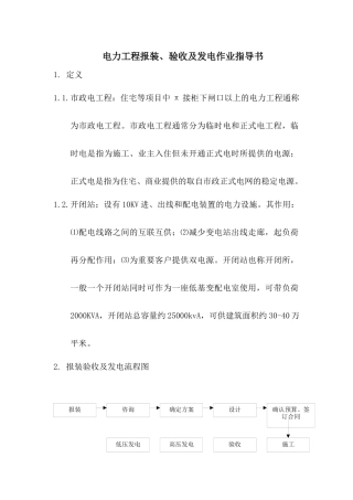 电力工程报装验收及发电作业指导书