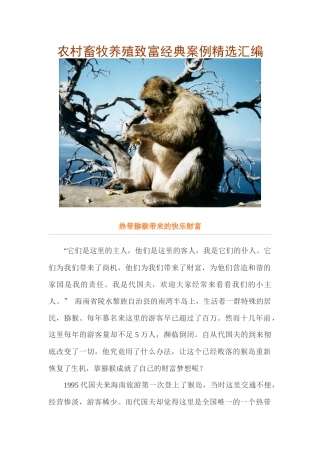 农业畜牧养殖致富经典案例精选汇编