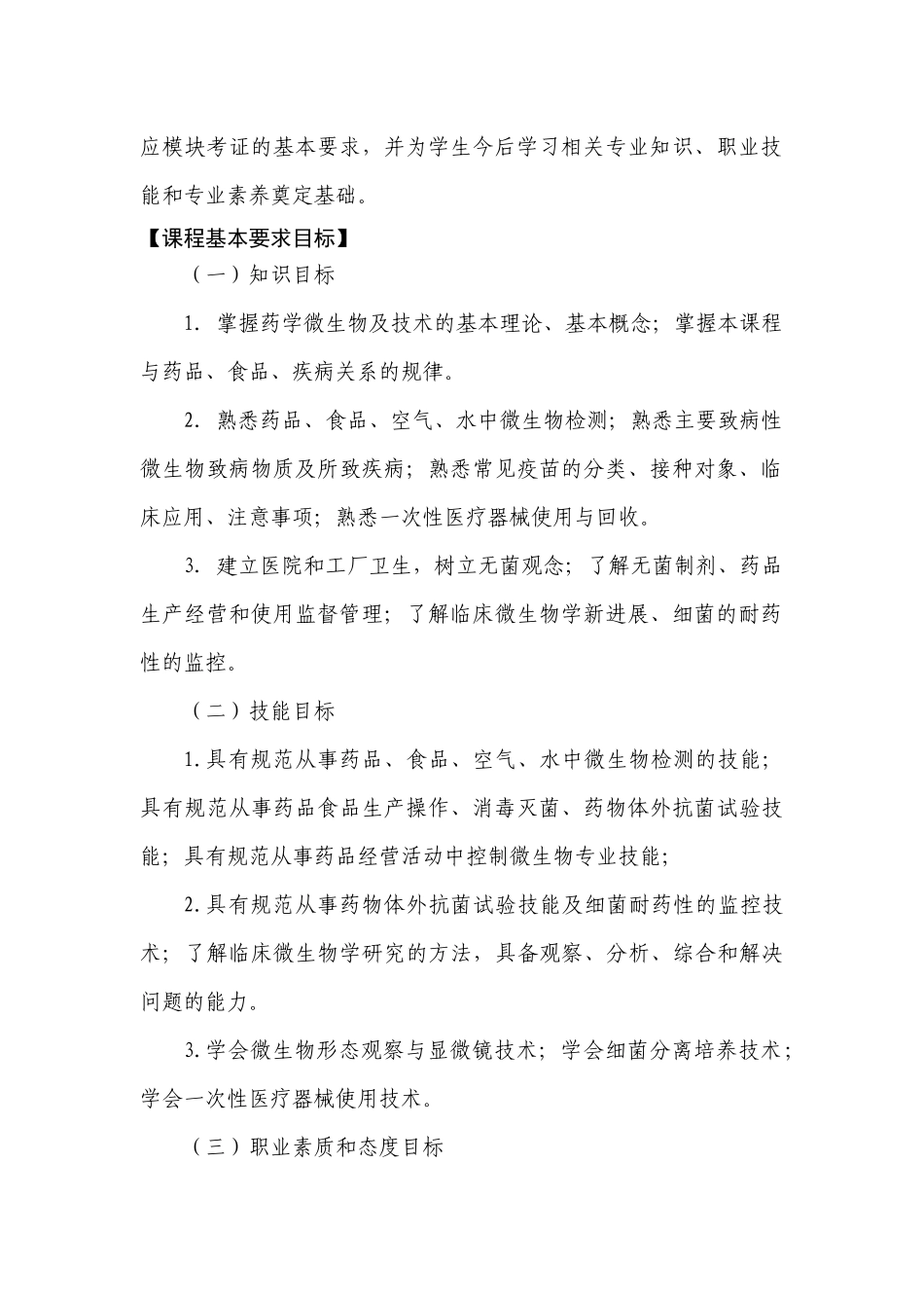 《药学微生物实用技术课程》课程教学大纲_第2页