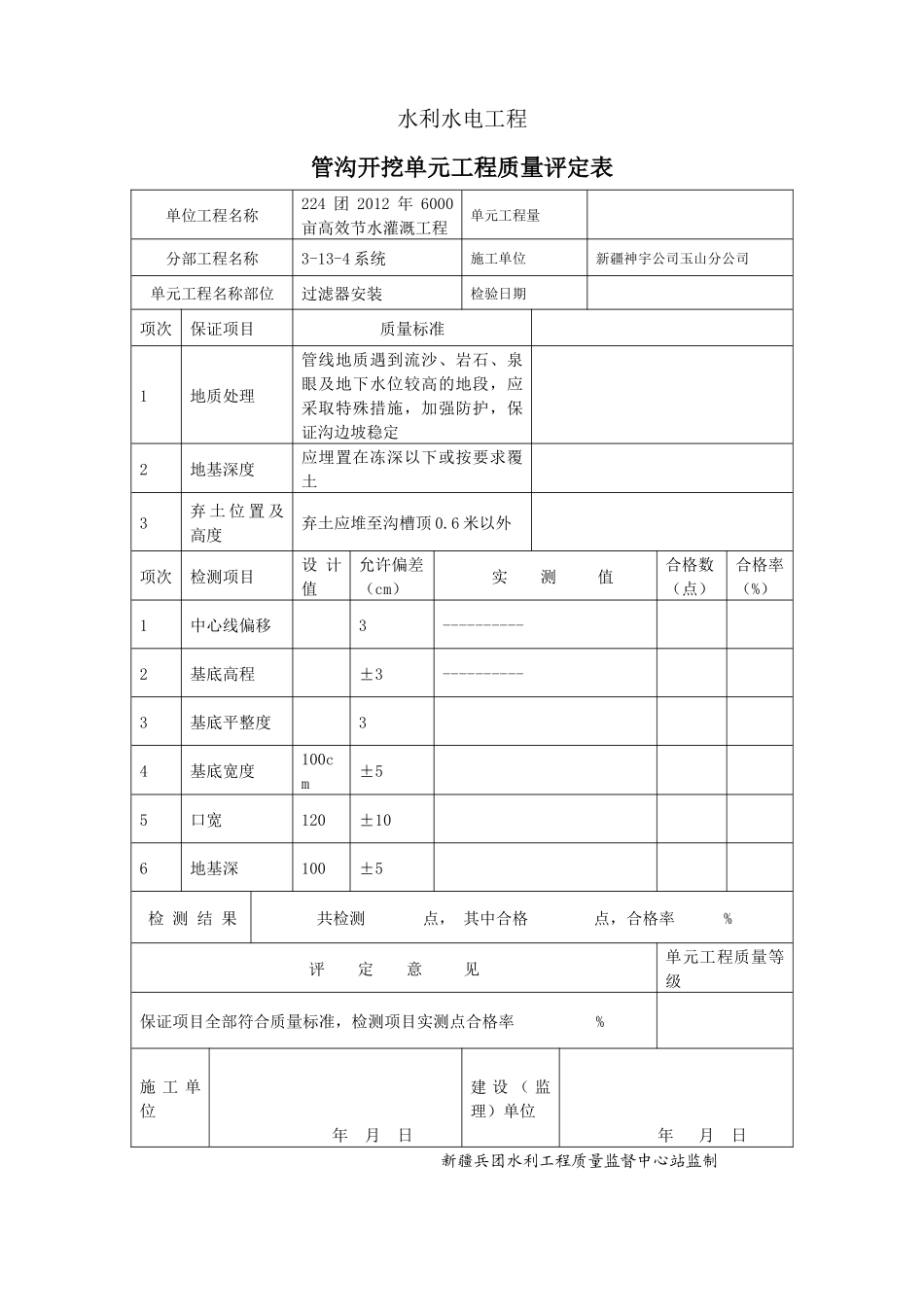 水利工程田间管网评定表_第1页