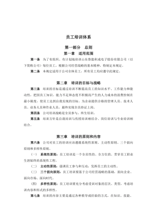 某某电子公司员工培训体系
