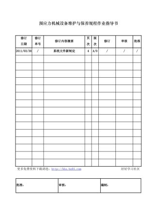 机械设备维护与保养规程作业指导书