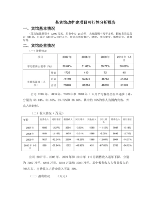 某宾馆改扩建项目可行报告