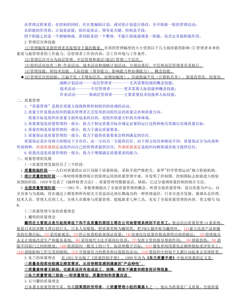 XXXX质量工程师 中级 综合知识笔记 原创_第2页