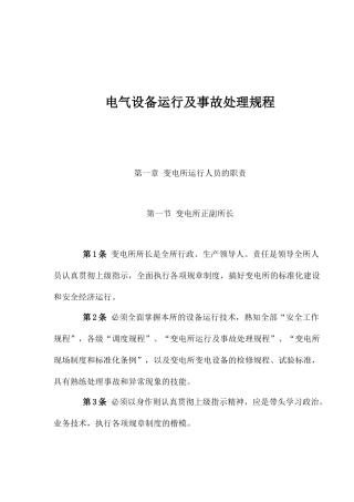 电气设备运行及事故处理规程