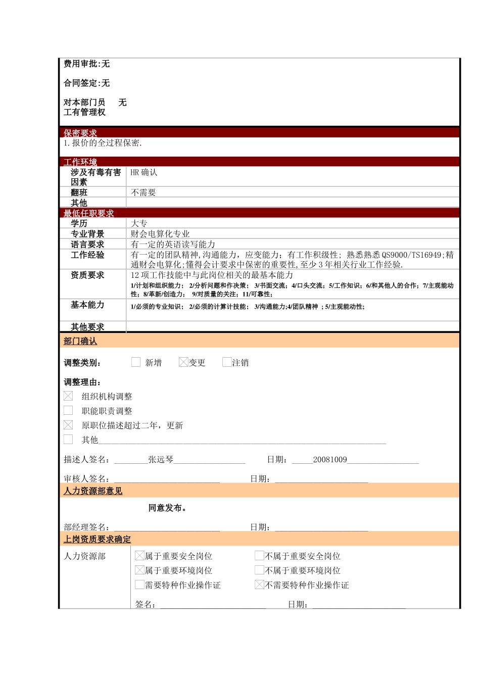 某大型电子公司枝术部报价计划员职位说明书_第2页