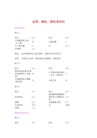 皮革、橡胶、塑料清洁剂