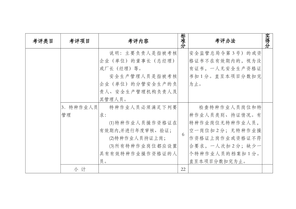 冶金企业安全标准化安全管理考评标准考评说明_第3页