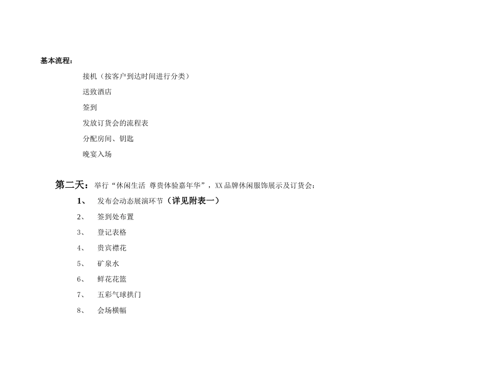 XX品牌服装产品展示订货会活动初步方案（DOC8页）_第3页