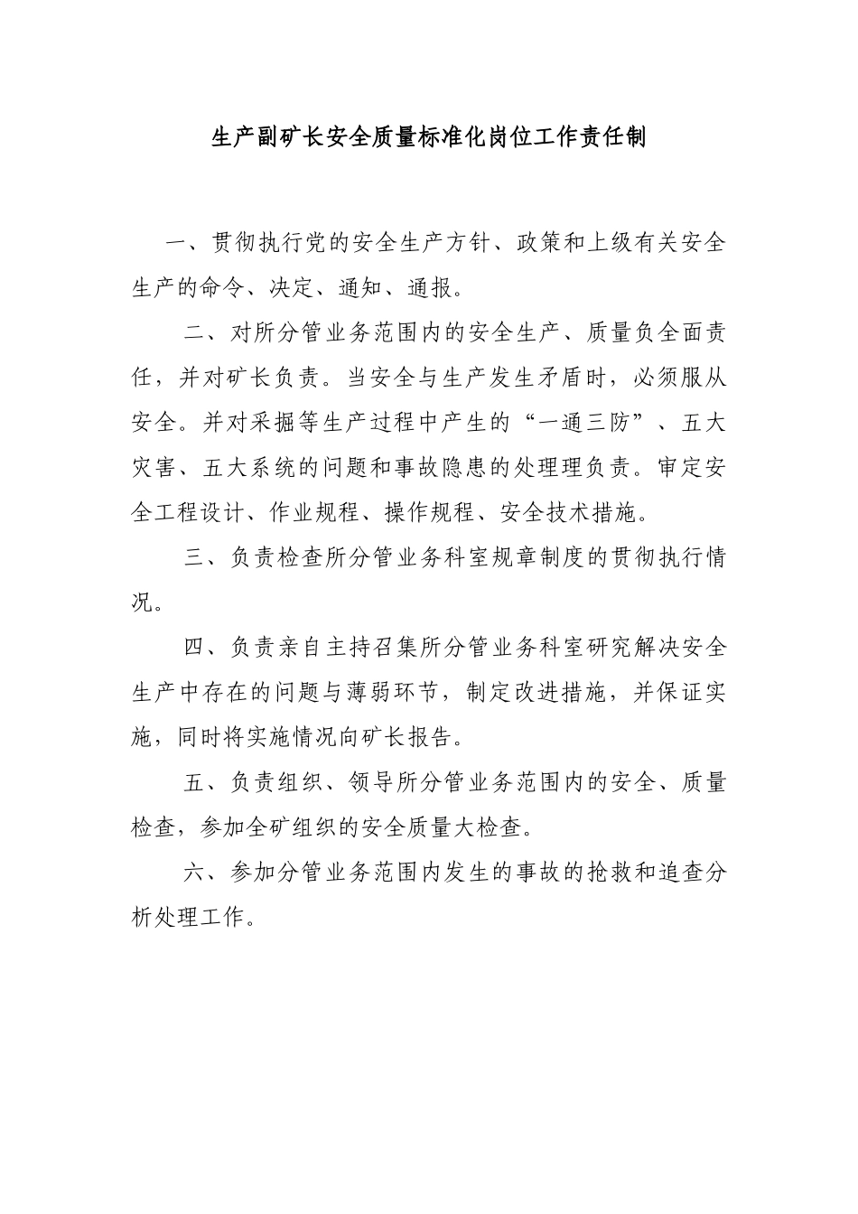 X年各职能安全质量标准化工作岗位责任制_第3页