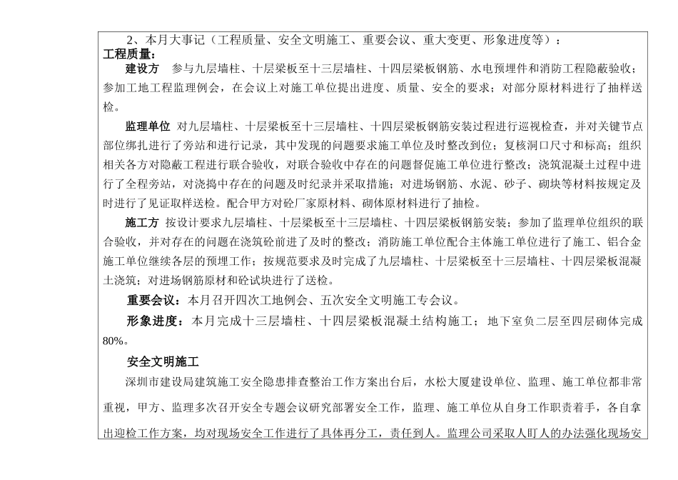 深圳某工程建设监理月报_第3页
