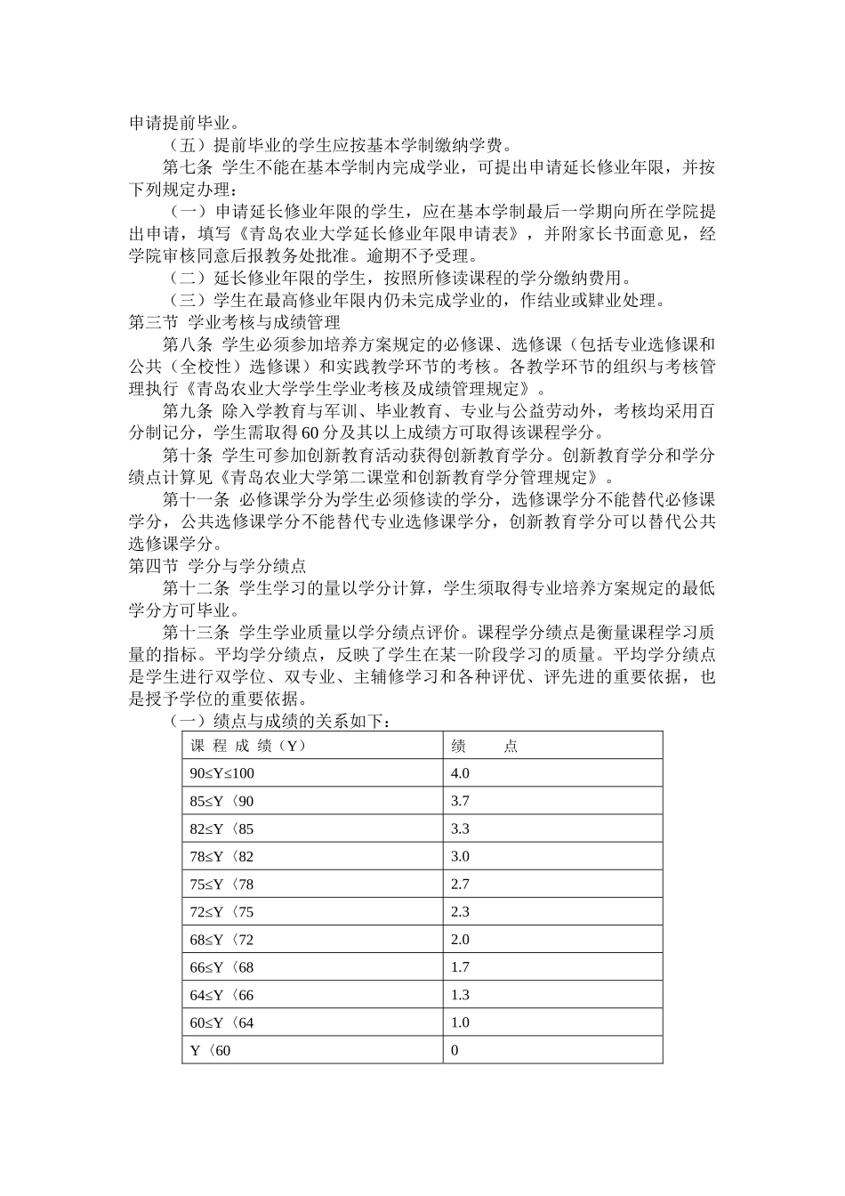 青岛农业大学学生学籍管理规定_第2页