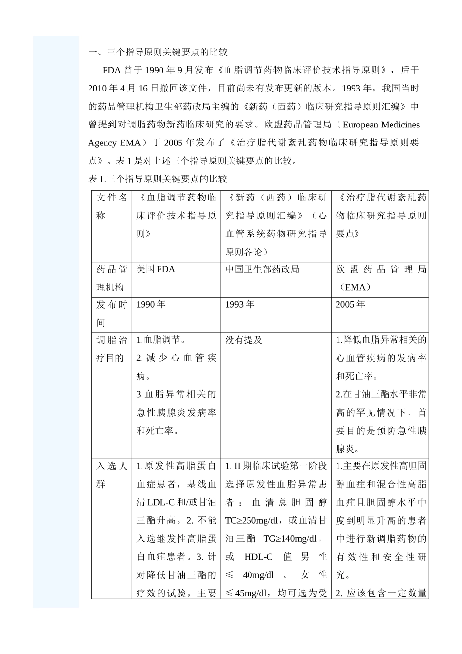 从药品技术指导原则的变迁看调脂药临床研究评价策略的进展_第2页