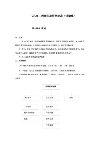 CAM工程师任职资格标准