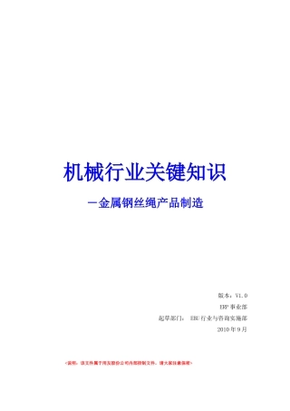 机械行业关键知识-08钢丝绳制造(具体产品)