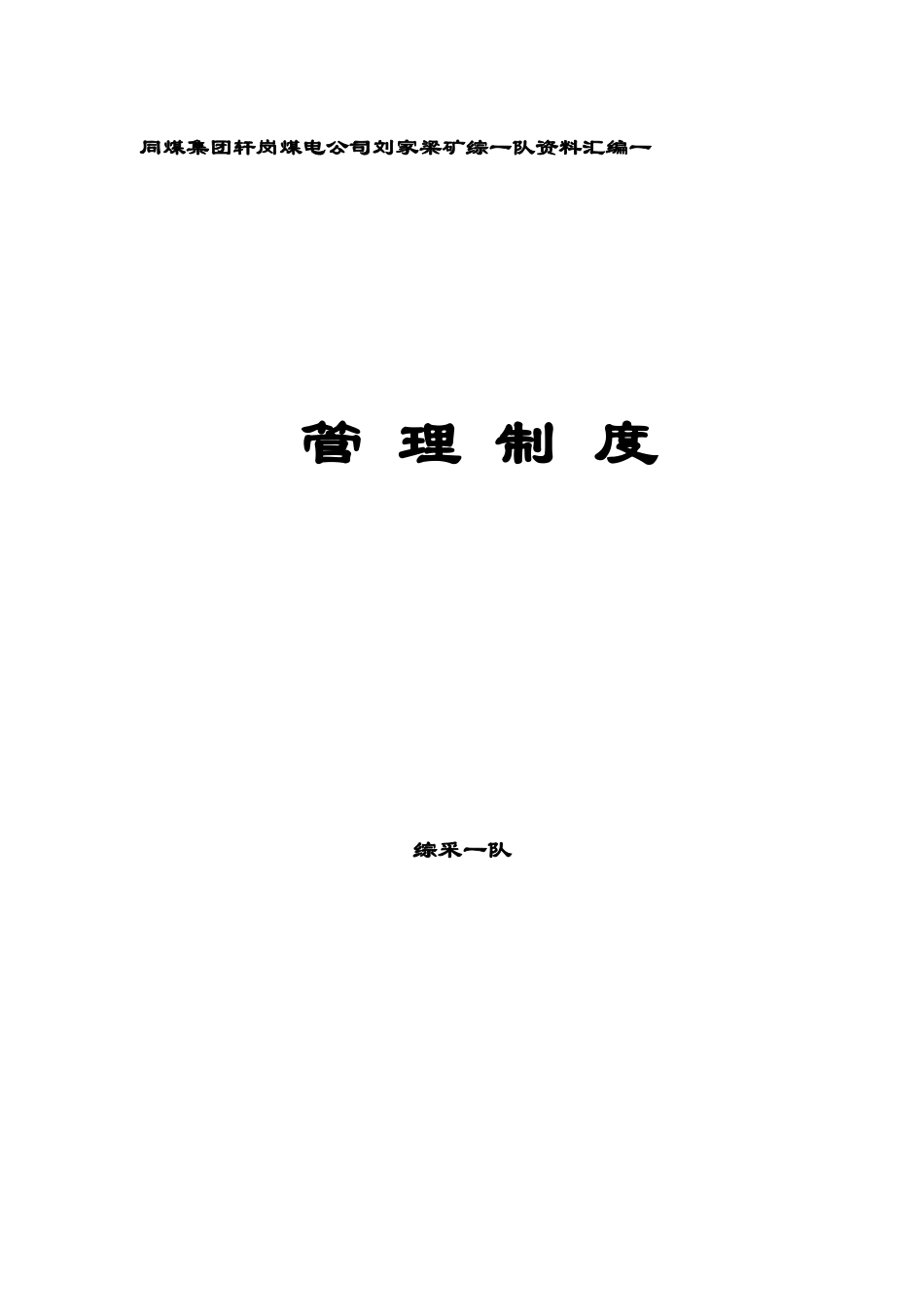 某煤电公司矿综一队资料汇编_第1页