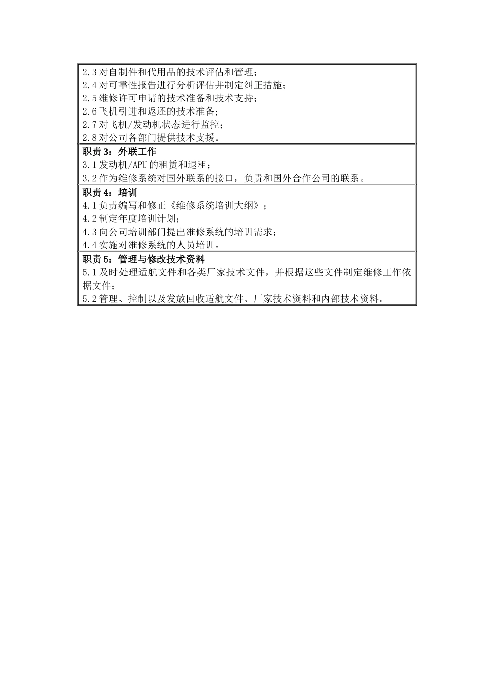 物流公司维修工程分部部门职位说明书及关键绩效标准_第3页