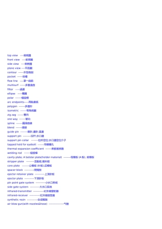 模具英语大汇集