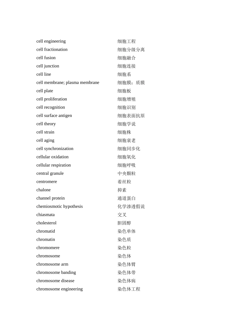 医学细胞生物学英文词汇翻译_第3页