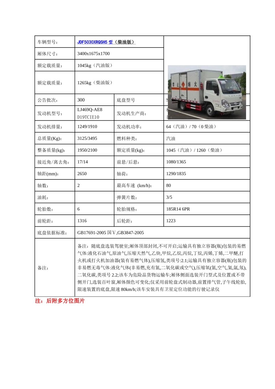 易燃气体厢式运输车图片价格（DOC31页）_第2页