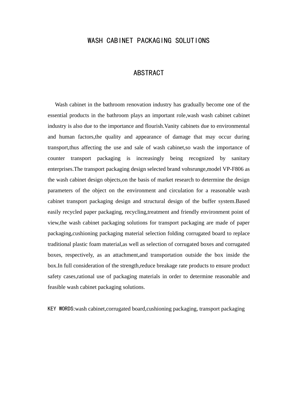 包装印刷洗面柜运输包装解决方案_第2页