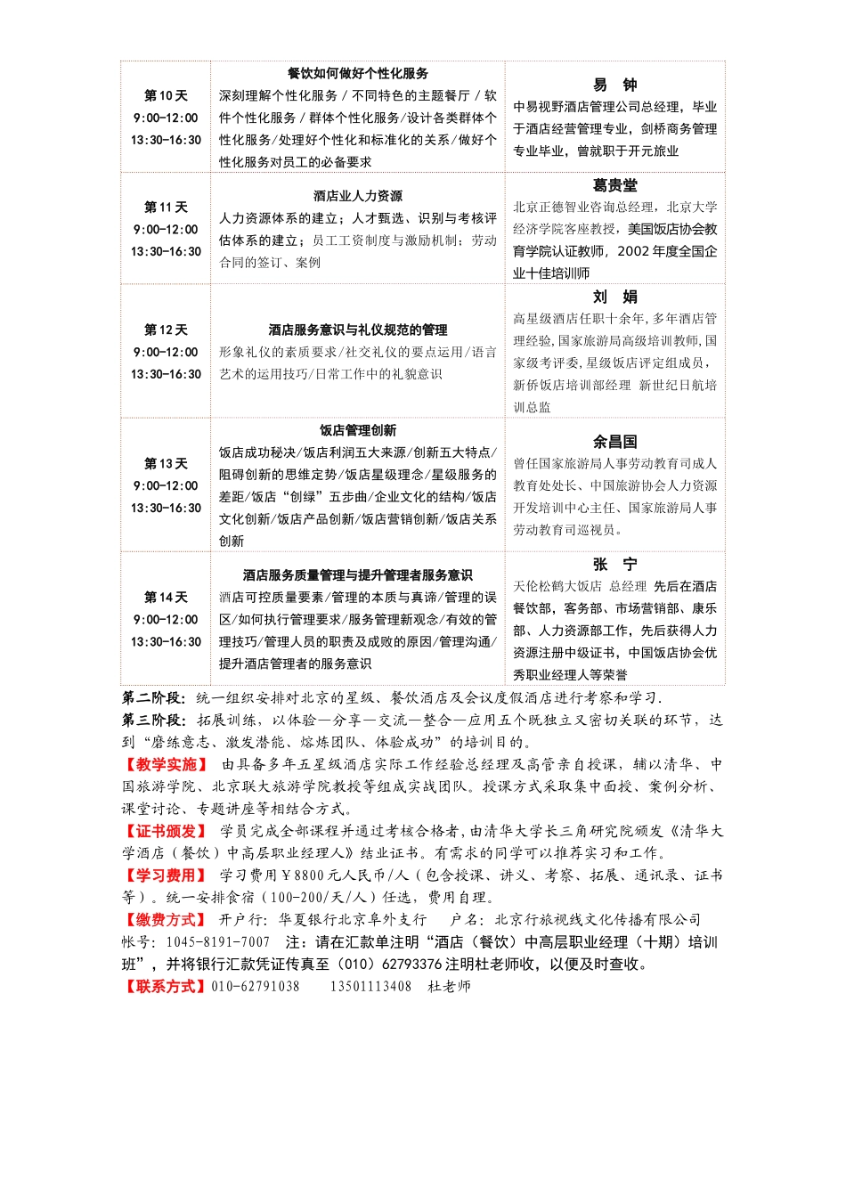 酒店(餐饮)中高层职业经理人(十一期)课程_第2页