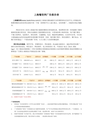 上海餐饮网广告报价表