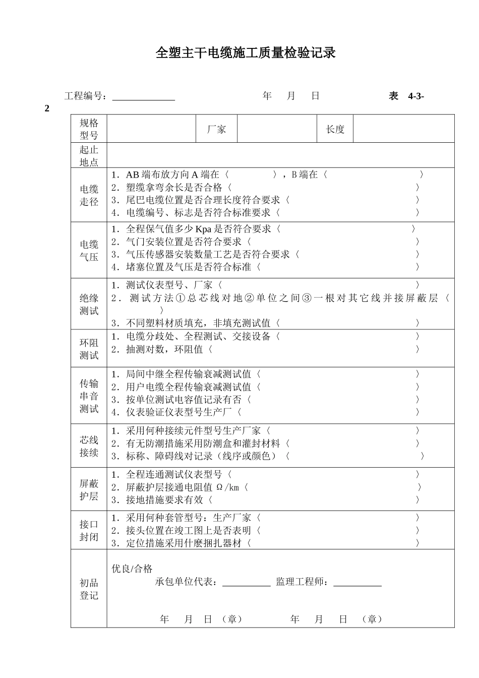 通信工程管线检验记录施工单位)_第2页