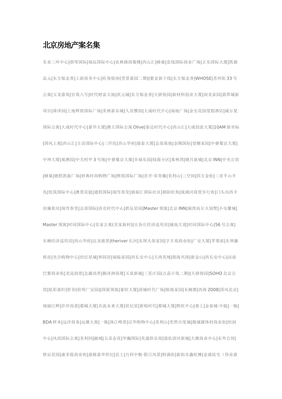 北京房地产案名集_第1页