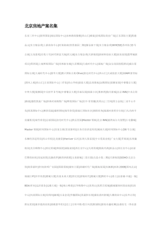 北京房地产案名集