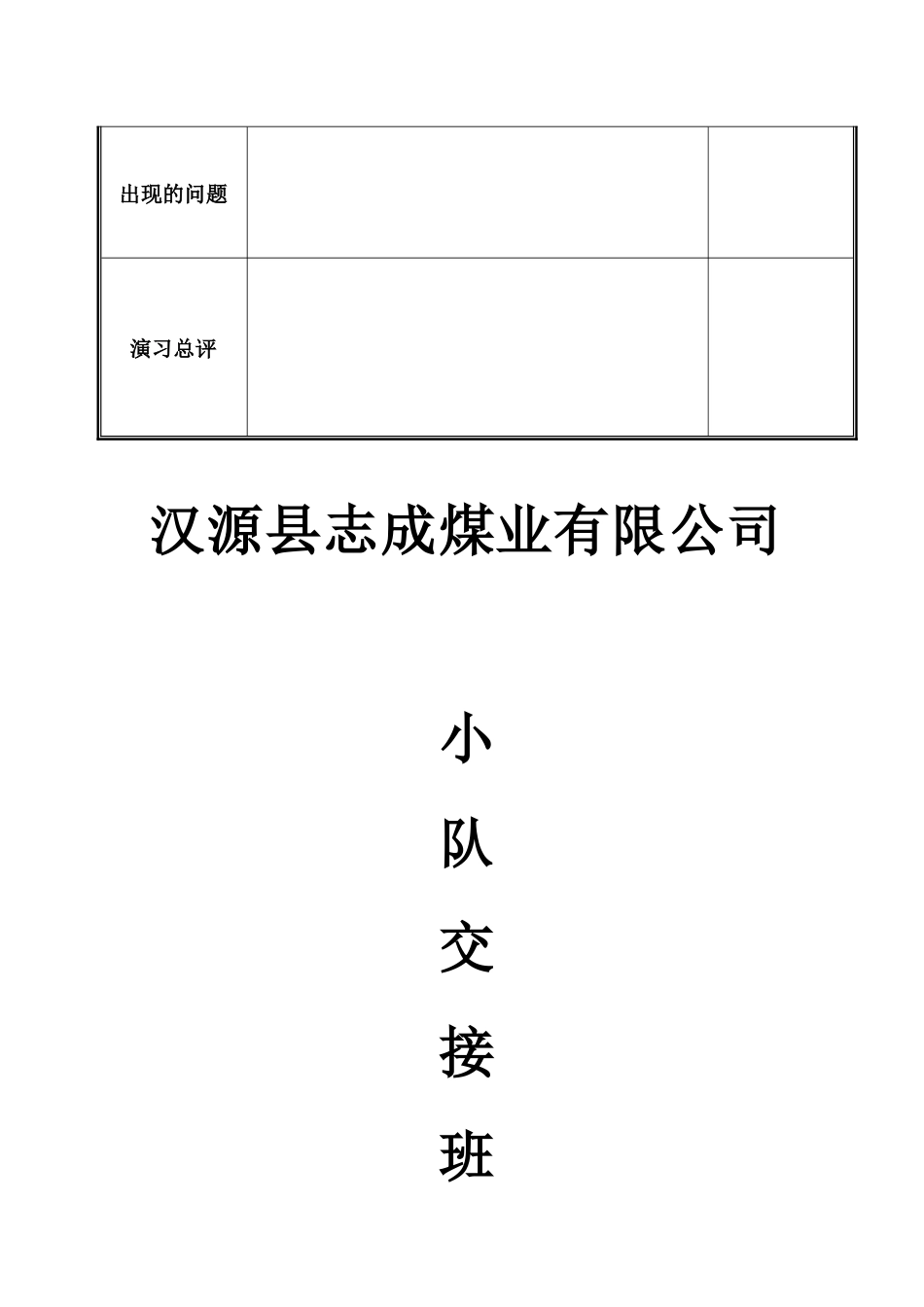 汉源县志成煤矿矿山救护队各种记录表格_第3页