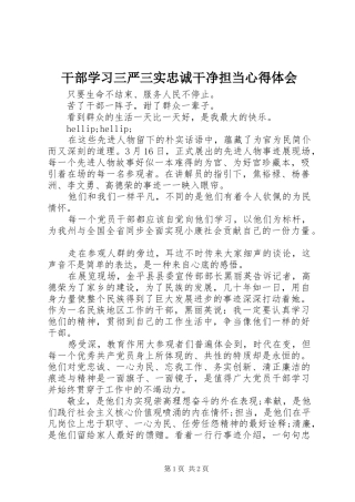 干部学习三严三实忠诚干净担当心得体会