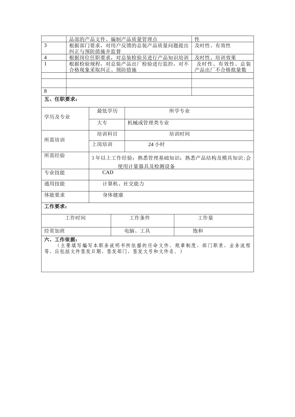 冠东车灯公司品保部总装产品工程师职位说明书_第2页