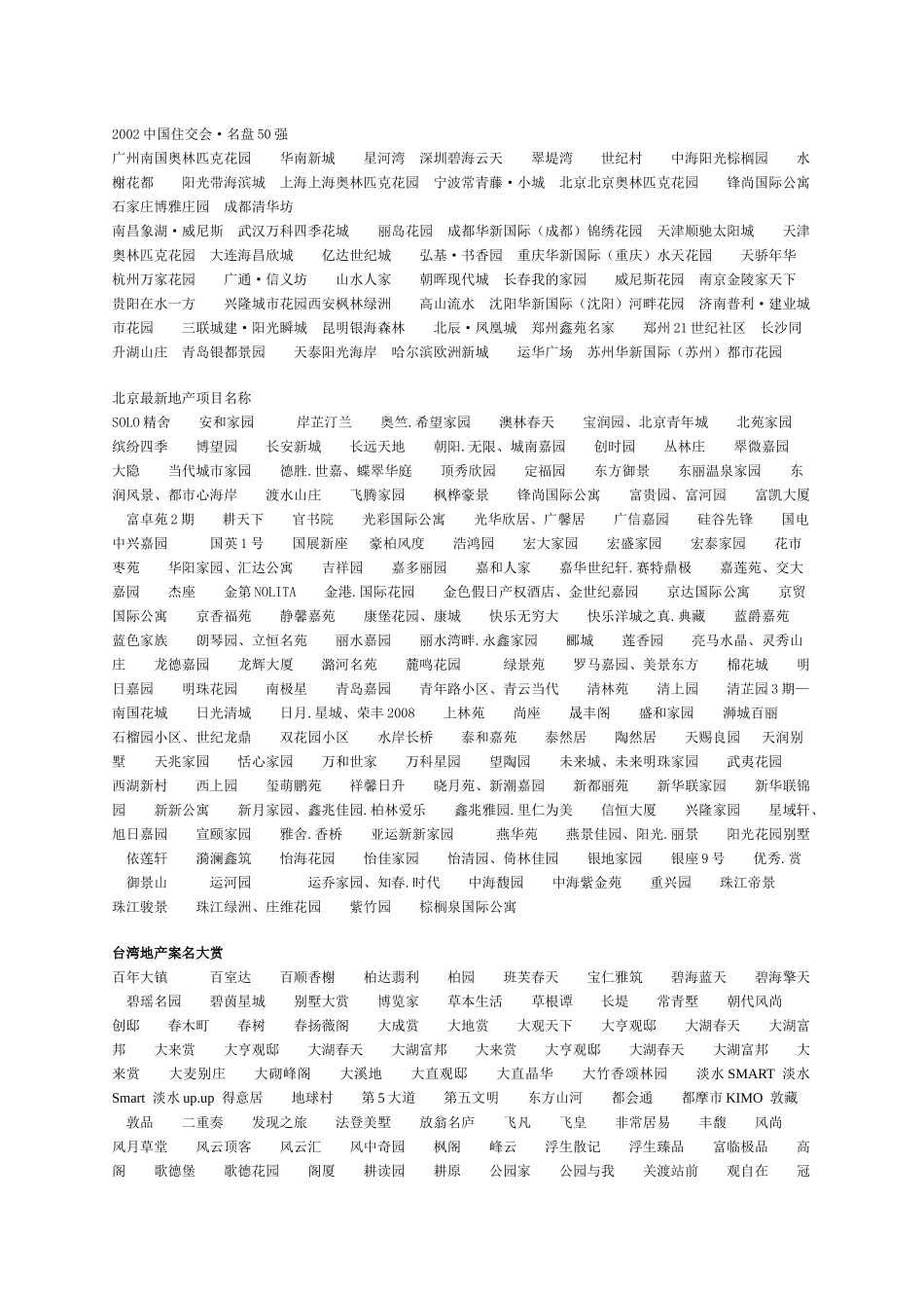 超叼房地产案名、主题广告语、系列文案大全_第2页