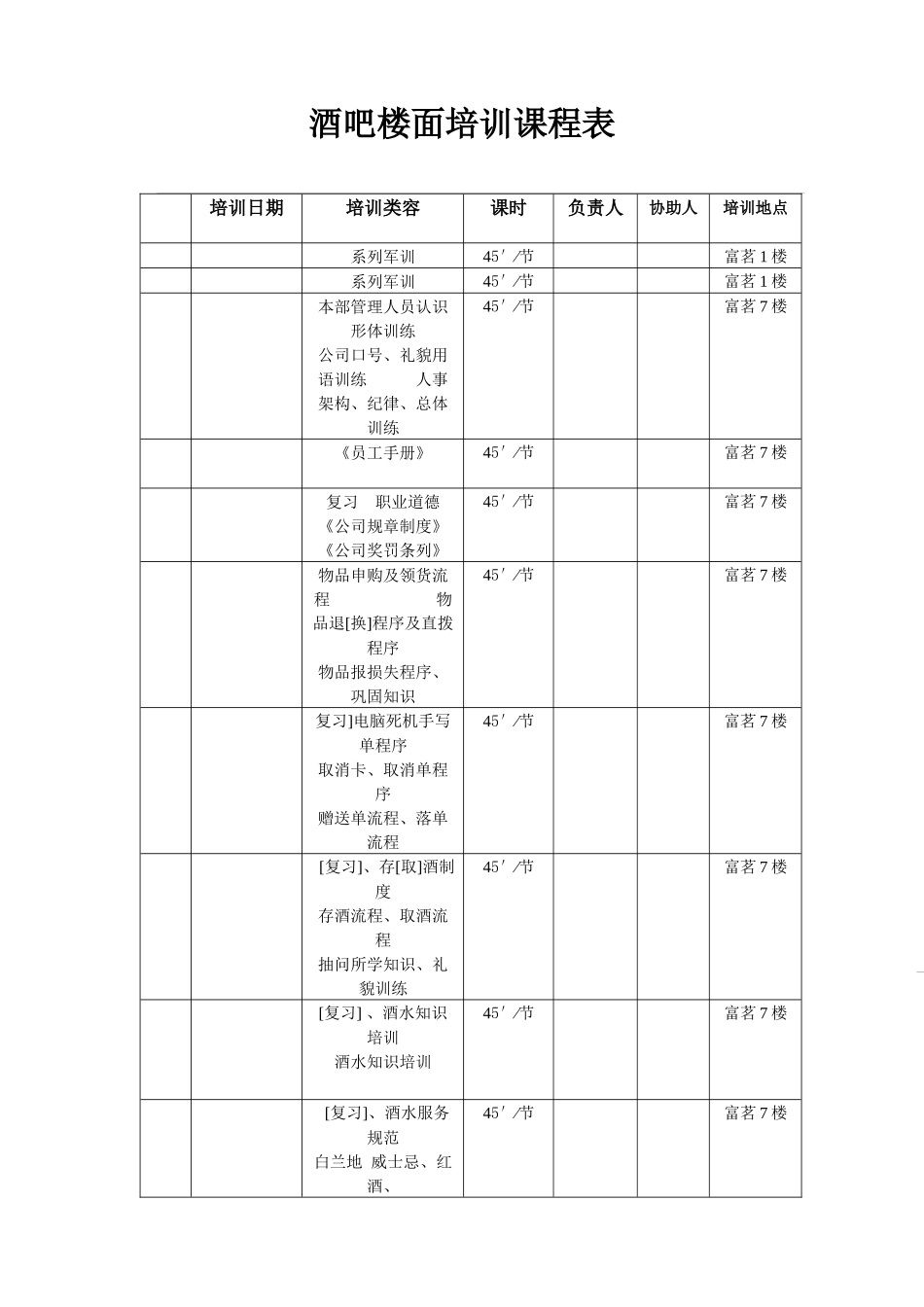 酒吧培训手册完整版_第1页