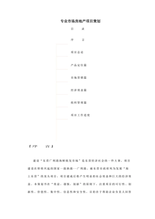 海鲜批发市场专业房地产项目全程策划
