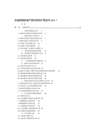 柳州某房地产策划方案书