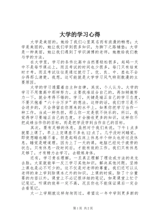 大学的学习心得
