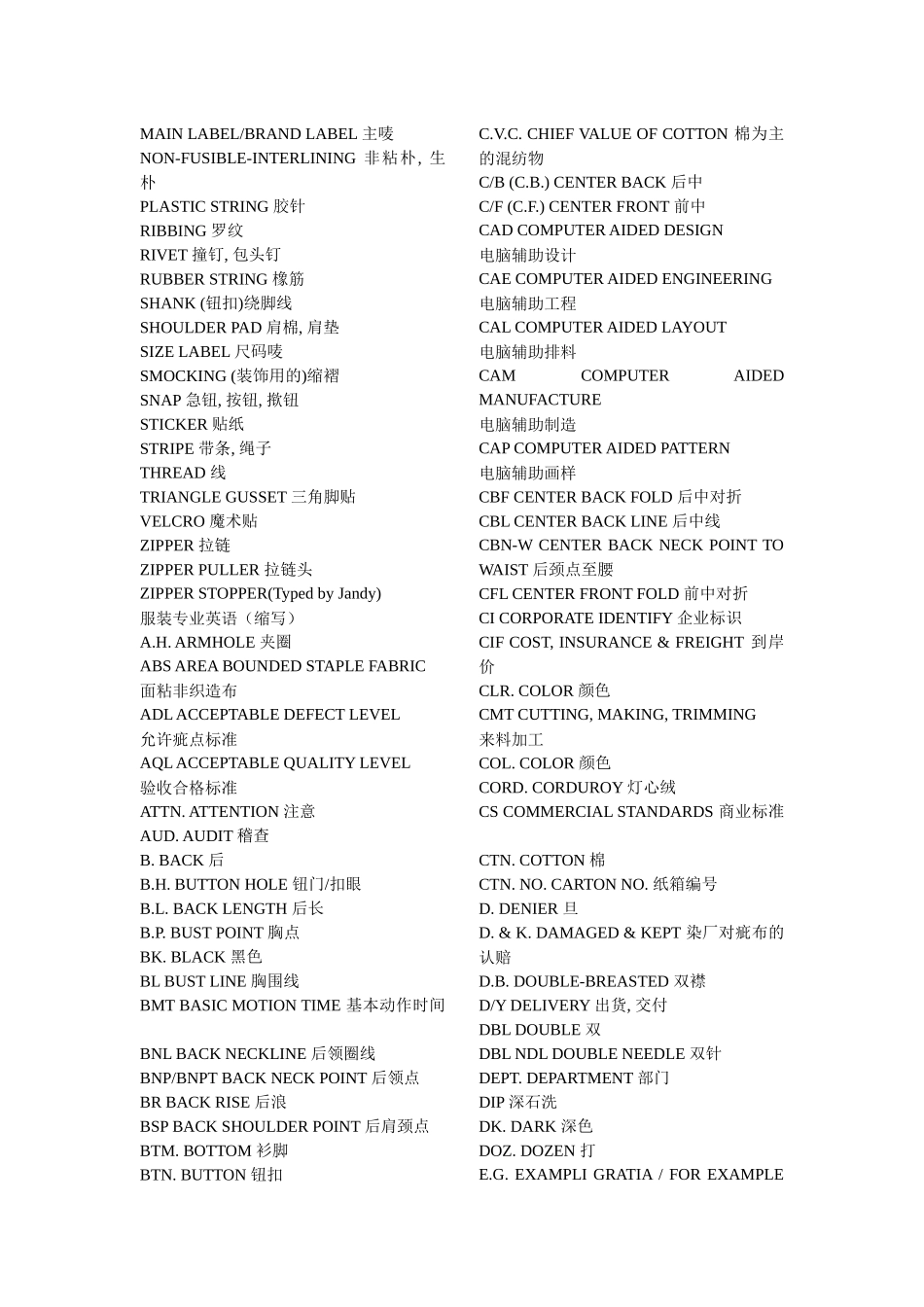 服装专业词汇(DOC22)(1)_第2页