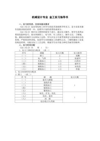机械设计金工实习
