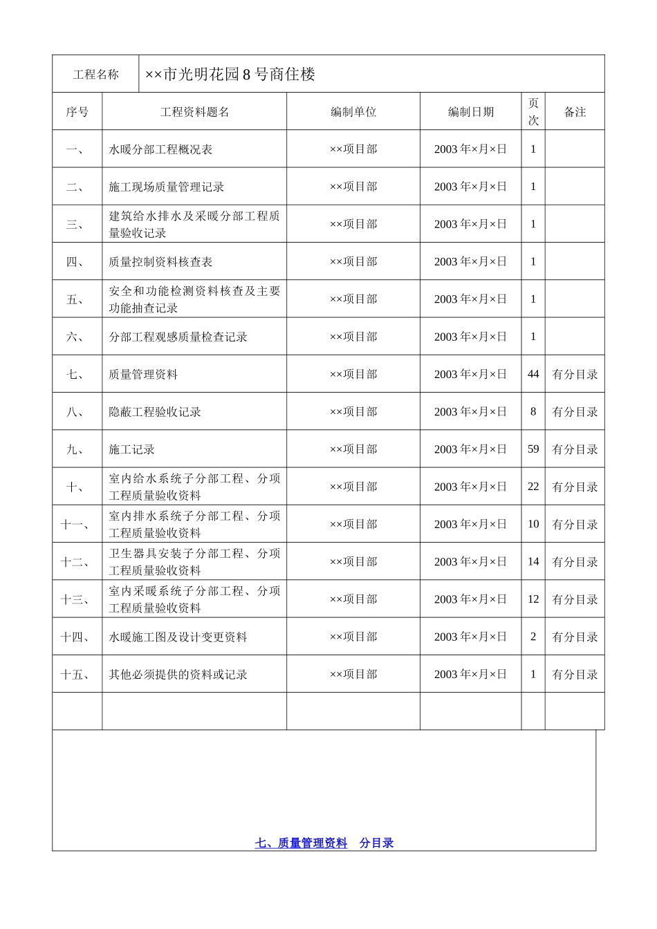 4.5第五册建筑给水、排水与采暖工程施工资料_第2页