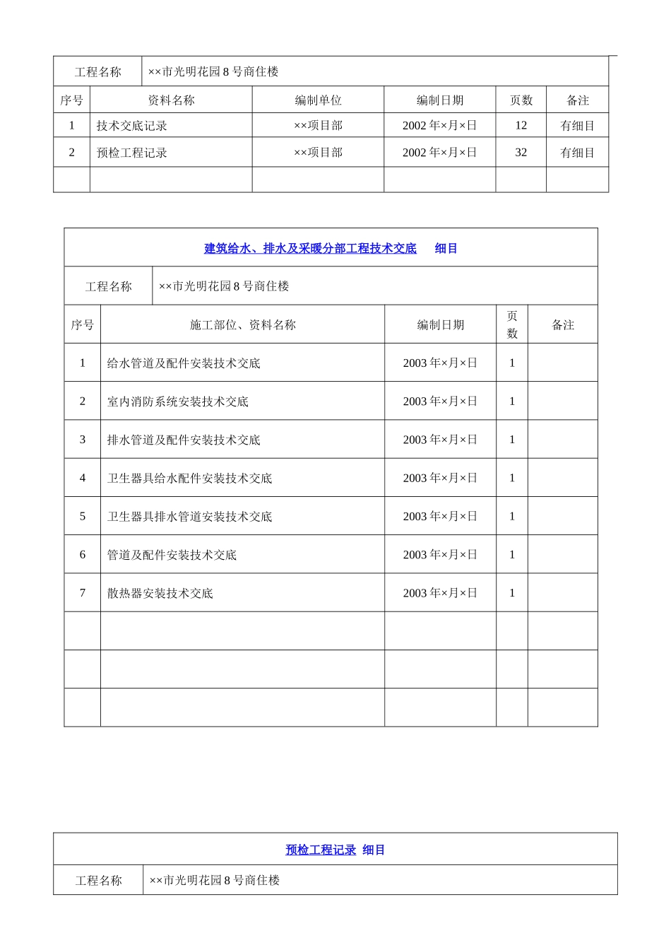 4.5第五册建筑给水、排水与采暖工程施工资料_第3页