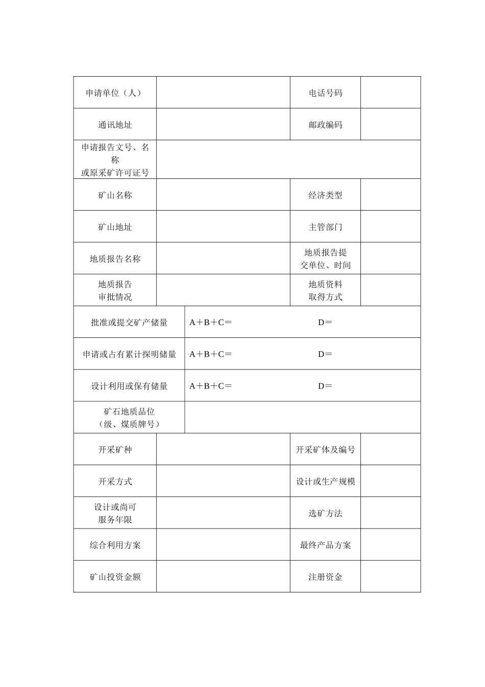 划定矿区范围申请审批书_第3页
