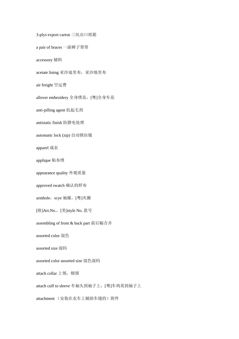 纺织专业英语_第1页
