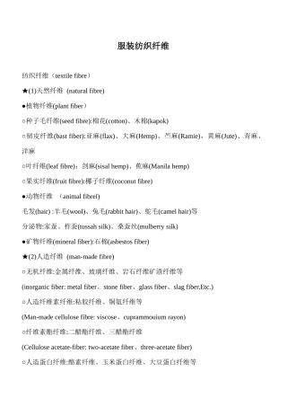 服装纺织纤维解析