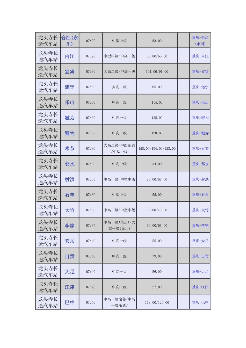 龙头寺长途汽车站时刻表_第2页