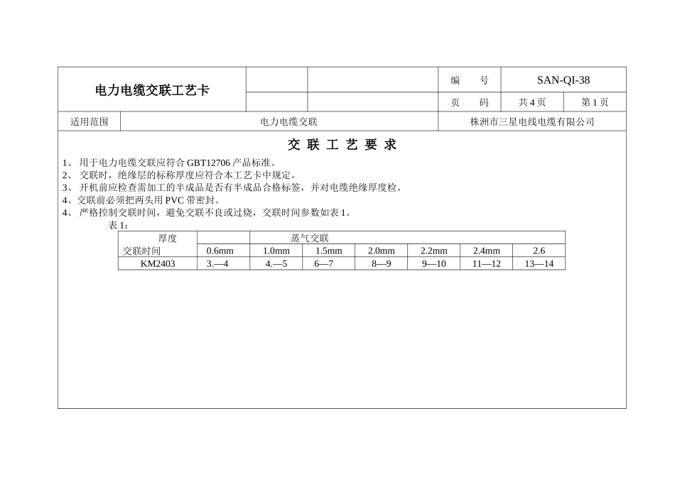 电力电缆绝缘挤出工艺卡_第2页