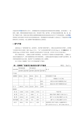煤气平衡、硫平衡与水平衡