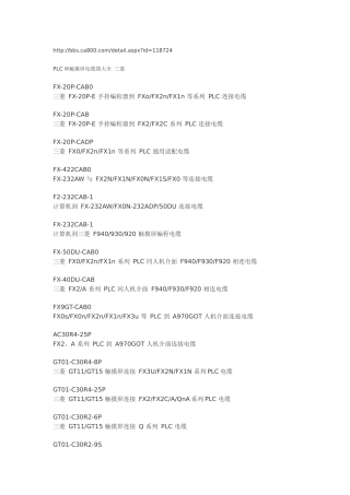 PLC和触摸屏电缆图大全 三菱